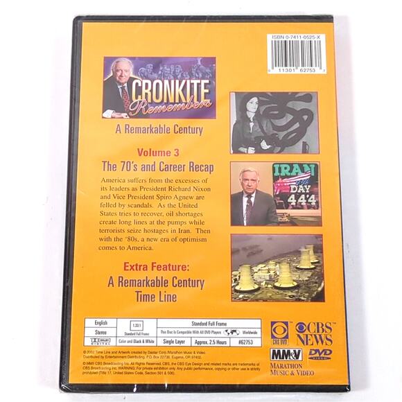 Walter Cronkite Remembers DVD A Remarkable Century Vol 3 Brand New Sealed - Picture 2 of 2